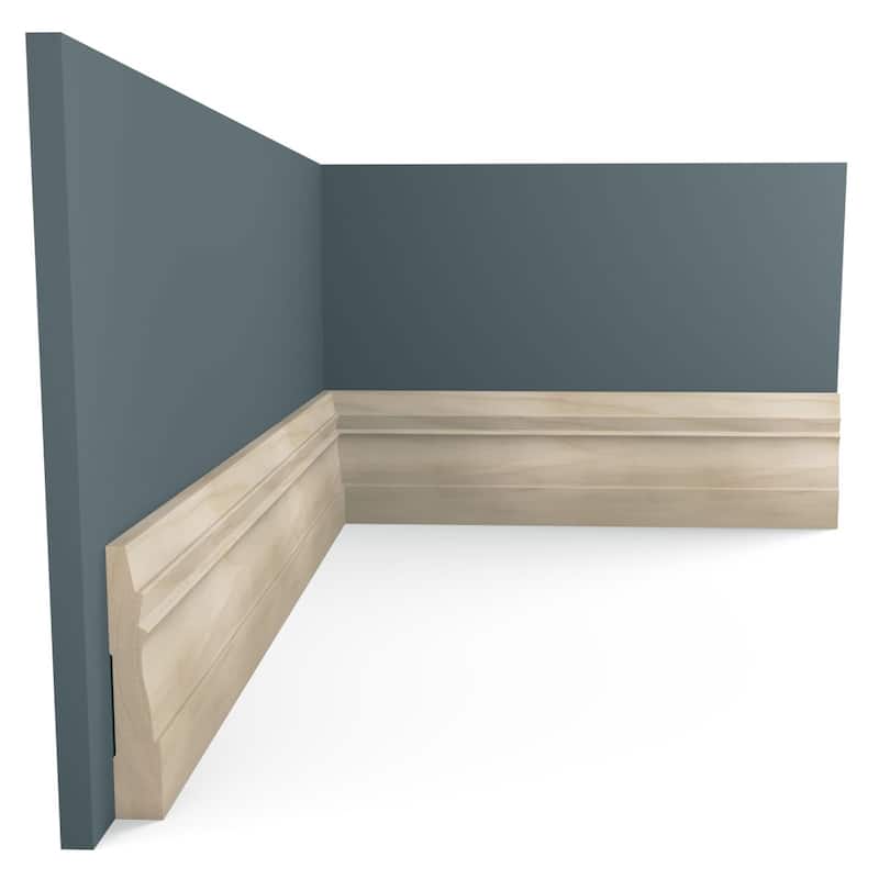 WM631 9/16-in D x 3-1/4-in W x 96-in L Americraft Solid Hardwood Stain Grade Colonial Base Moulding