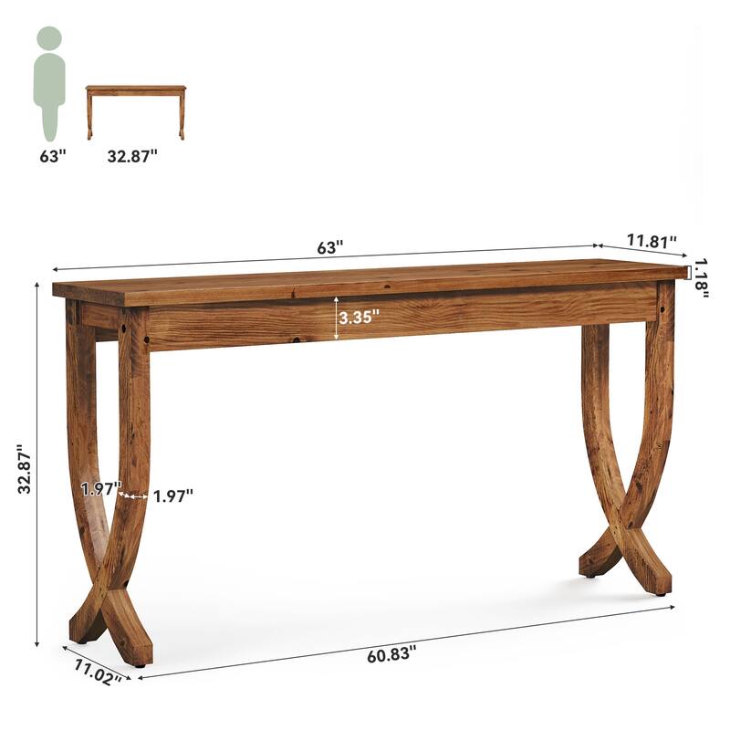 Solid Wood Console Table, Entryway Sofa Table, Living Room Hallway Entrance Foyer Accent Side Table