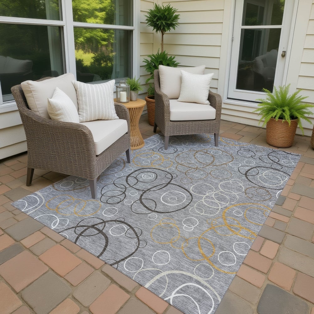Machine Washable Indoor/ Outdoor Contemporary Nexus Chantille Rug