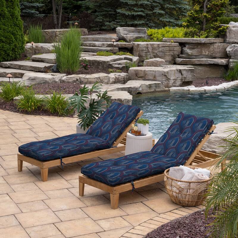 ARDEN Outdoor Plush Modern Tufted Chaise Cushion, 76 x 22