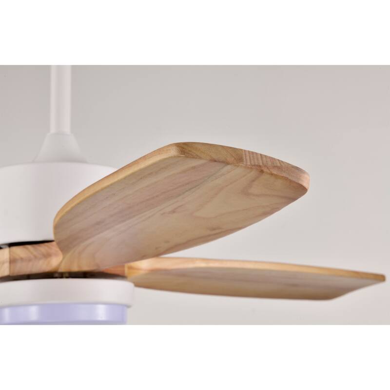 Yerma 52-inch Solid Wood and Metal Lighted Ceiling Fan with LED Lighting