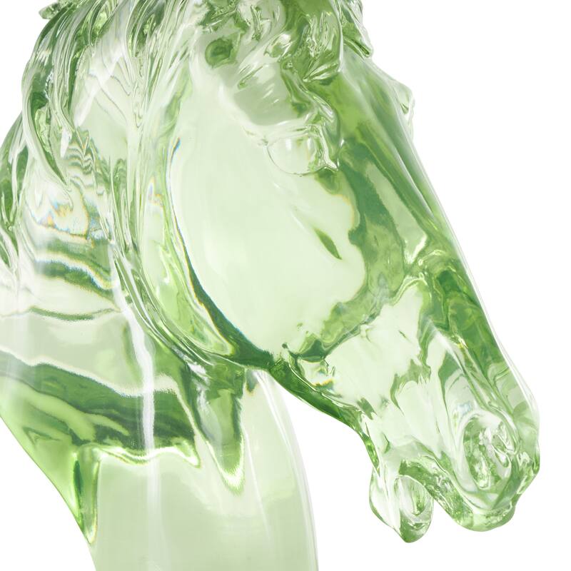 Green, Light Blue or Pink Resin Tinted Horse Decorative Sculpture