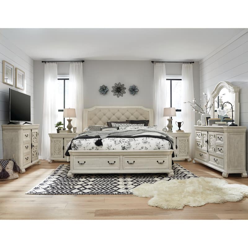 Magnussen Home Bronwyn Alabaster Drawer Dresser with Shaped Mirror