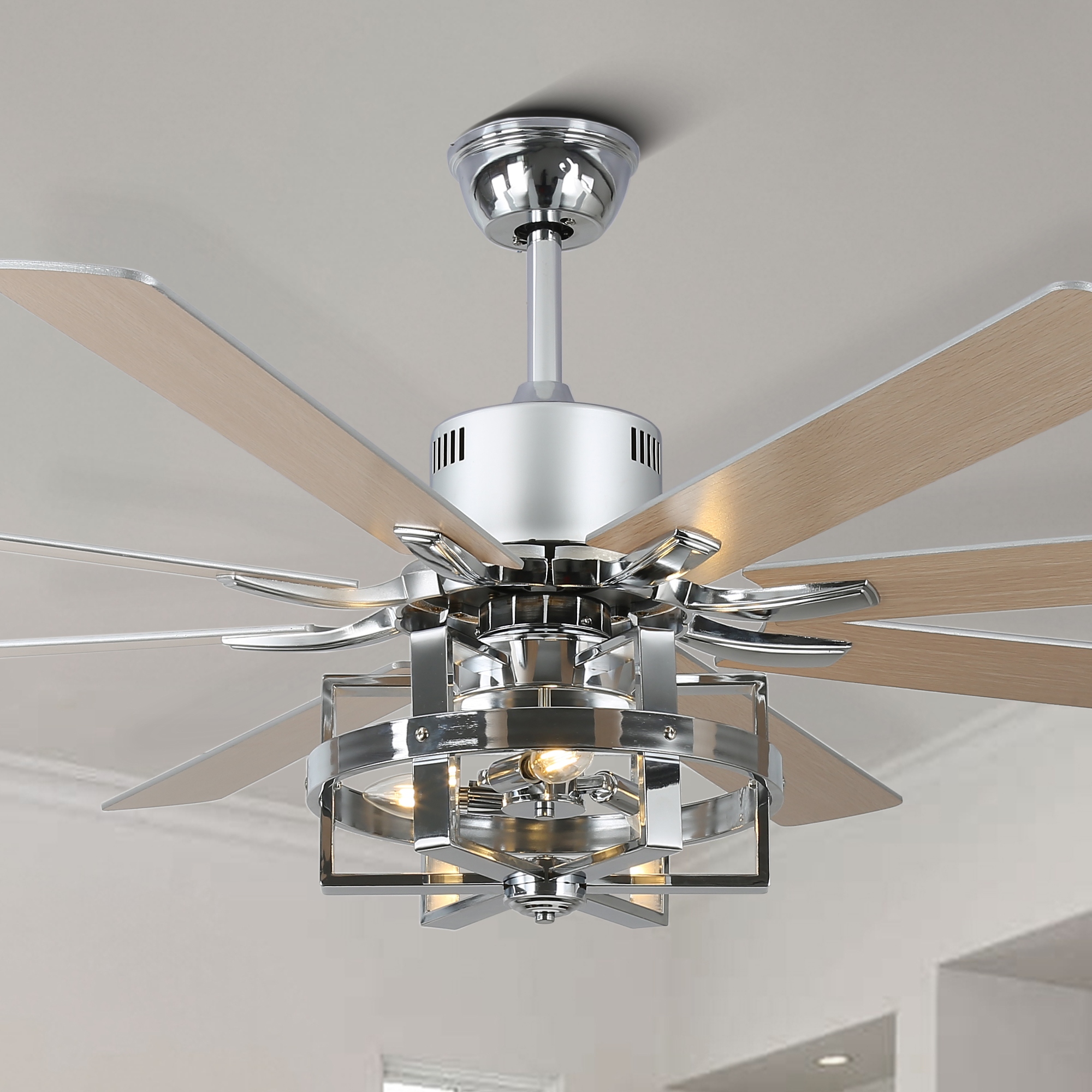 ♡ FANTASTICS Oaks Aura Futuristic 65in.Modern Industrial Caged Ceiling