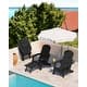 preview thumbnail 2 of 52, WINSOON All Weather HIPS Folding Adirondack Chair with Ottoman, 5-Gear Adjustable Backrest and Retractable Ottoman Set of 4