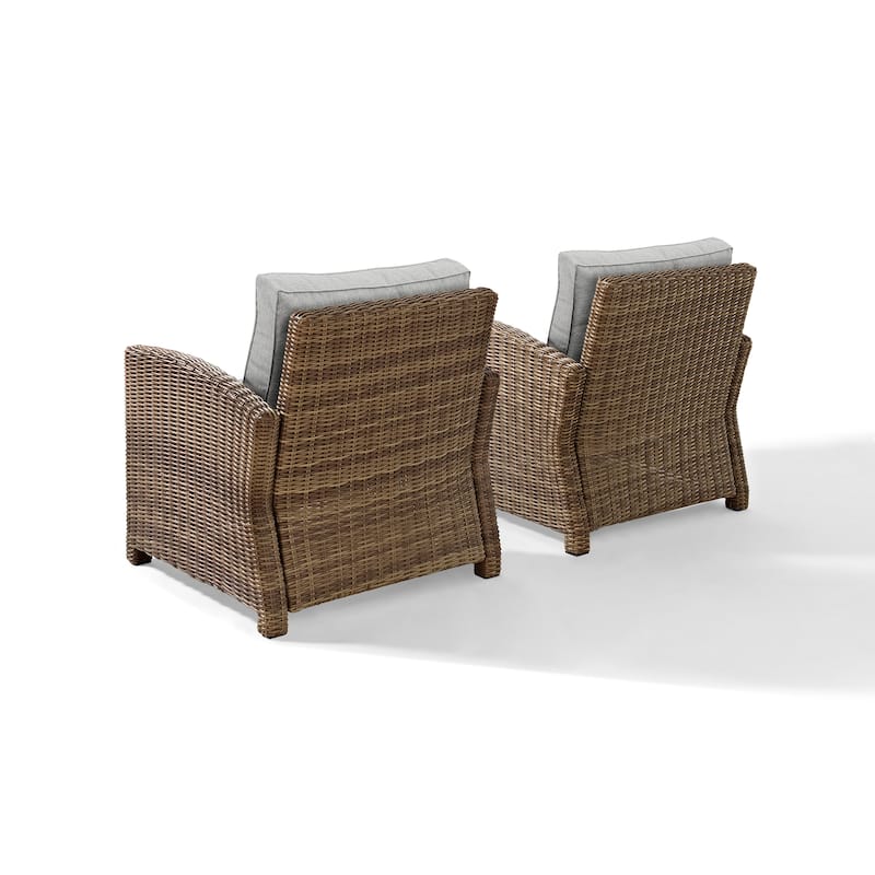 Crosley Bradenton 2Pc Outdoor Wicker Armchair Set - 31.75"d x 30.5"w x 32.5"h