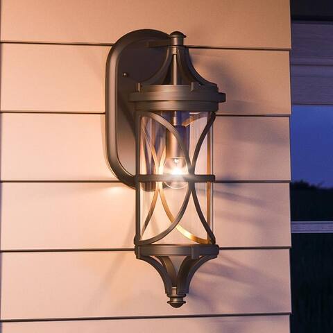 Luxury Rustic Wall Sconce, 25.5H x 9"W, with Old World Style, Olde Bronze, by Urban Ambiance - 25-1/2H x 9W x 11-1/8Dep