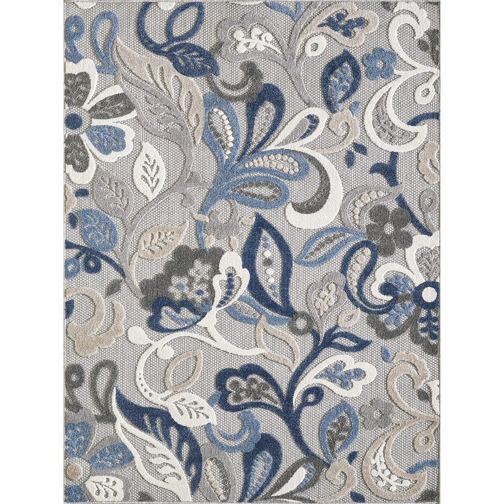 Domani Napa Floral Textured Indoor/ Outdoor Rug