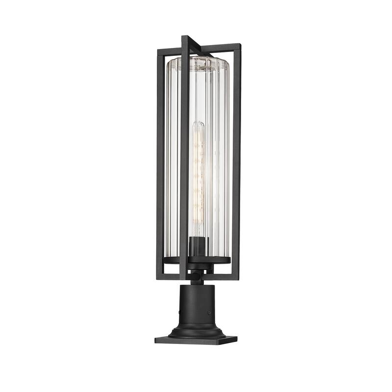 Aura 1 Light Outdoor Pier Mounted Fixture in Black