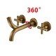 preview thumbnail 8 of 6, Three-hole Two-handle Antique Bathroom Faucet