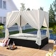 preview thumbnail 1 of 17, Roomfitters Outdoor Patio Wicker Sunbed Daybed with Cushions and Adjustable Seats Beige