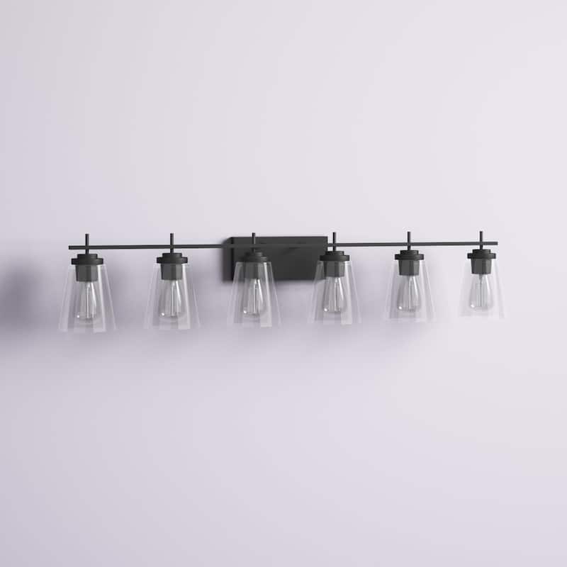 Kiro 6-light Modern Farmhouse Black Bathroom Vanity Lights with UL Certified