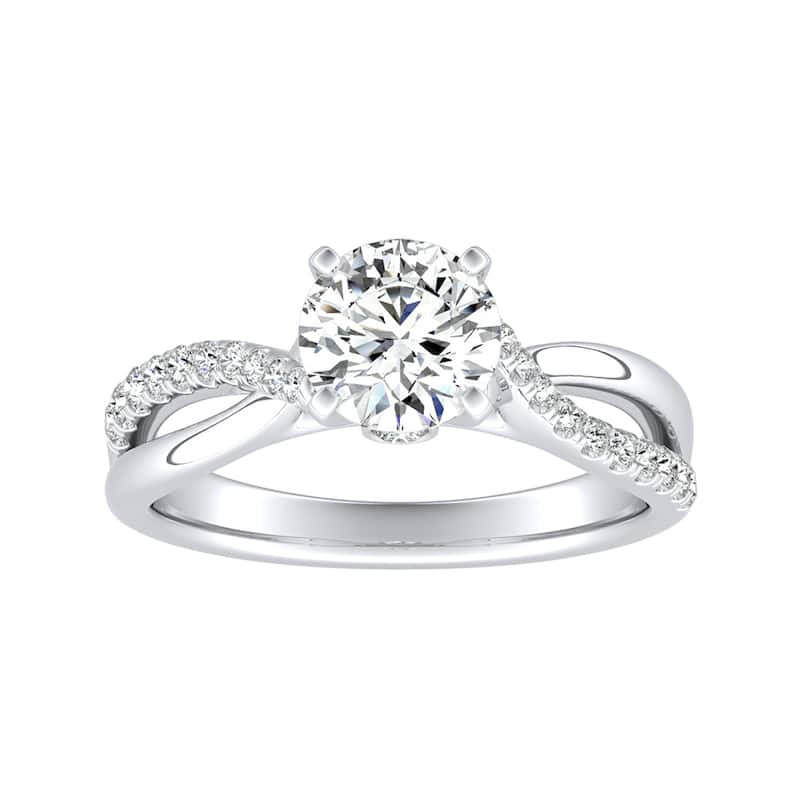 Auriya 14k Gold 3/4ctw Modern Round Diamond Engagement Ring (G-H, VS1-VS2) - 7 - White
