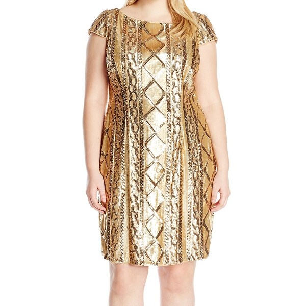 gold sequin sheath dress
