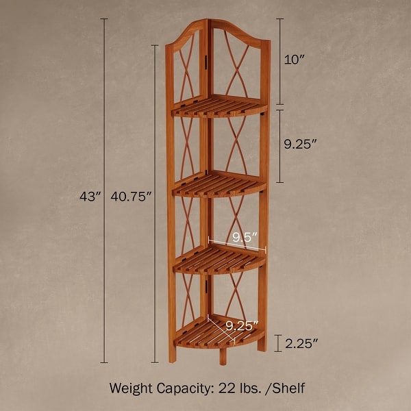 4Tier Wood Folding Corner Display Shelf Bed Bath & Beyond 36273613