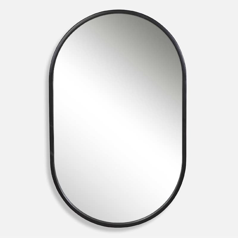 Oval Wall Mirror - 32" - Black
