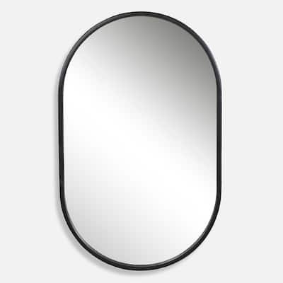 Oval Wall Mirror - 32" - Black