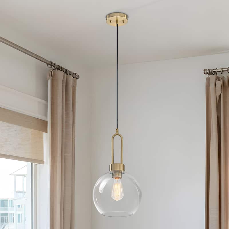 Starsky 1-Light Single Globe Clear Glass Pendant