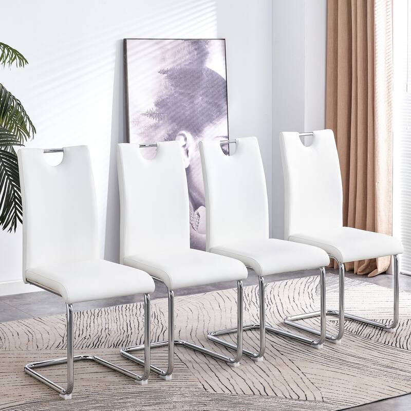 Modern Dining Table Set with Convertible Base, Luxury Rectangular Kitchen Table for 6