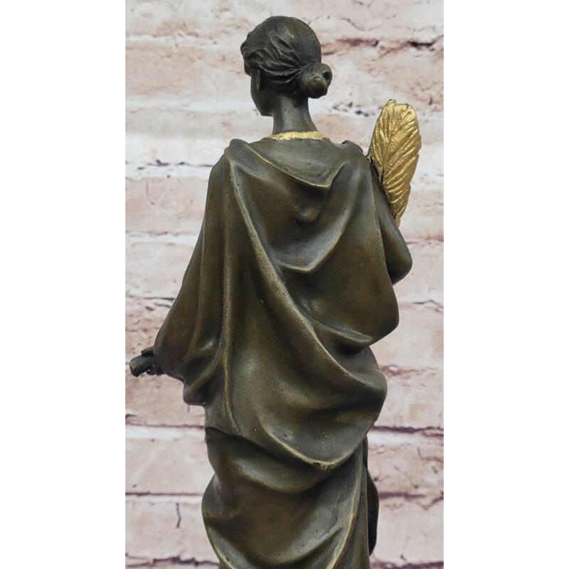 J. Kassin Bronze Woman With Gilded Palm – Elegant Figurative Sculpture