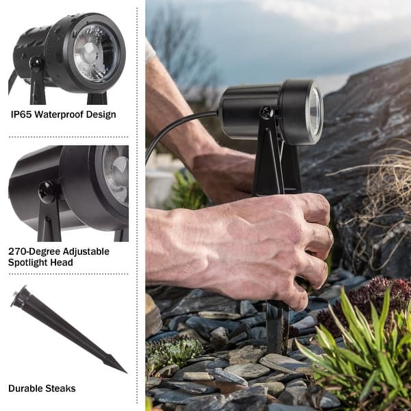 Pure Garden Corded LED Landscape Spotlights WeatherResistant Outdoor