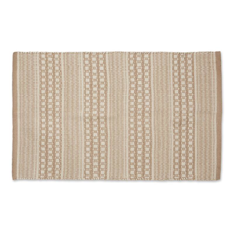 DII Stone Dobby Stripe Hand-Loomed Rug 2ft 6inx6 Ft - 36.0 In. L X 24.0 In. W X 0.2 In. H