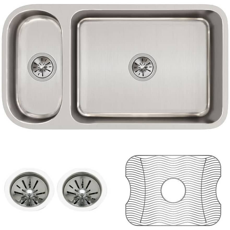 Elkay Lustertone 32-1/4" Undermount Double Basin Stainless Steel