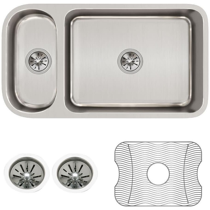 Elkay Lustertone 32-1/4" Undermount Double Basin Stainless Steel