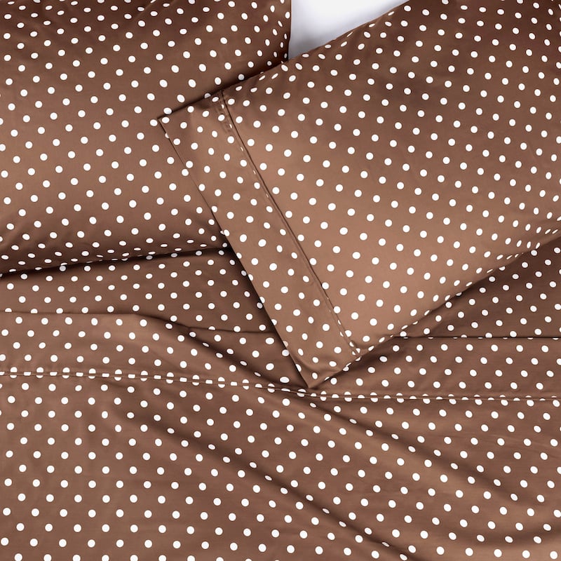 Superior Thread Count 600TC Cotton Blend Polka Dot Bed Sheet Set