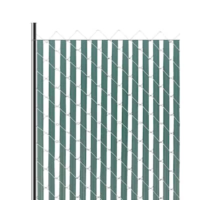 Green HDPE Double Wall Fence Privacy Slats, 44.5" with Locking Channel - 44.5" L x 1.09" W x 0.3" H