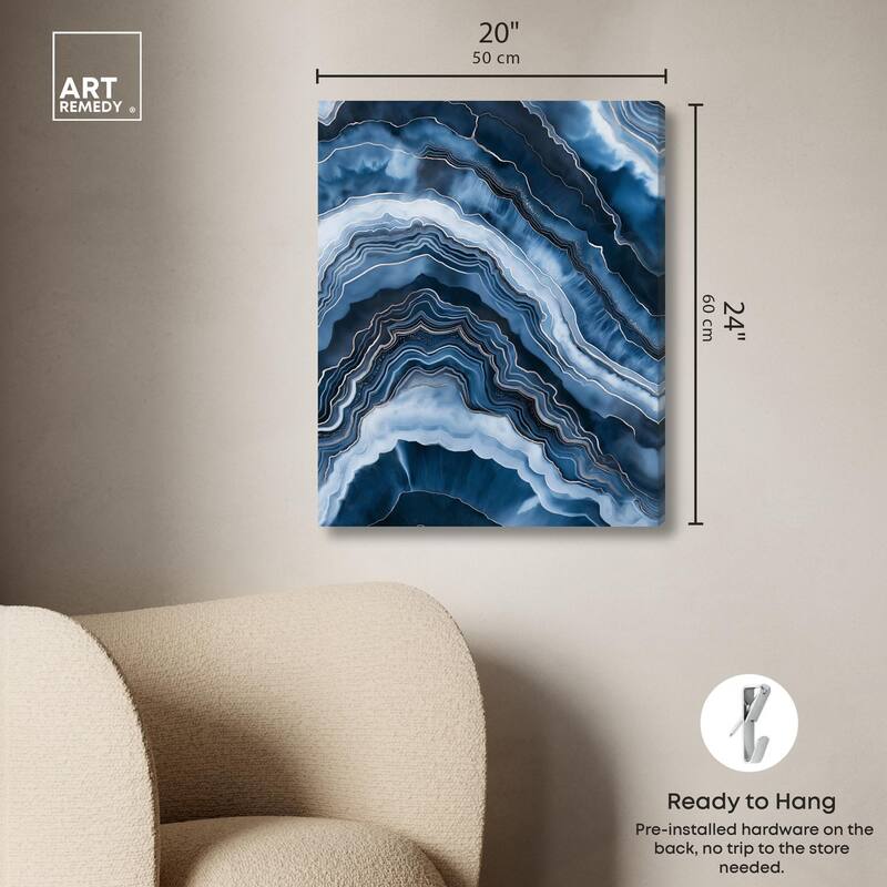 Azure Abyss Layers Canvas by Art Remedy, Gallery Wrapped