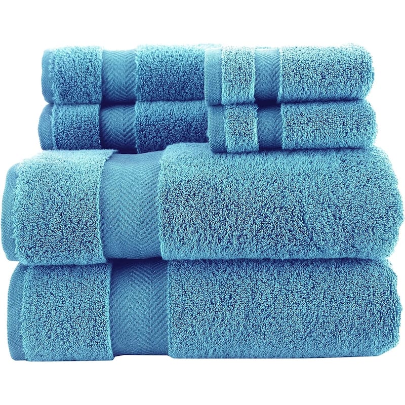 Towels Beyond Becci Turkish Cotton Towel Set & Quick Dry, Ultra Soft, Super Absorbent Bath Towels & Set of 6 - Aqua
