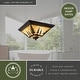 preview thumbnail 5 of 9, Yosemite Bronze Rustic Tree Square Indoor Outdoor Flush Mount Ceiling Light - 14-in W x 5.75-in H x 14-in D