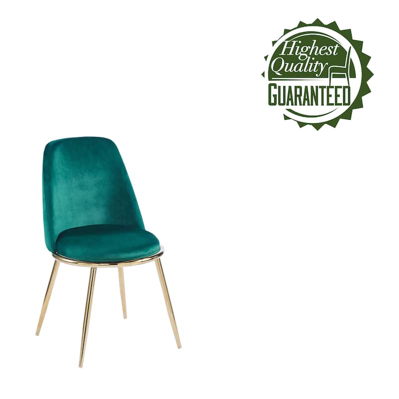 Porthos Home Dani Dining Chairs Set of 2, Velvet Upholstery, Gold Legs