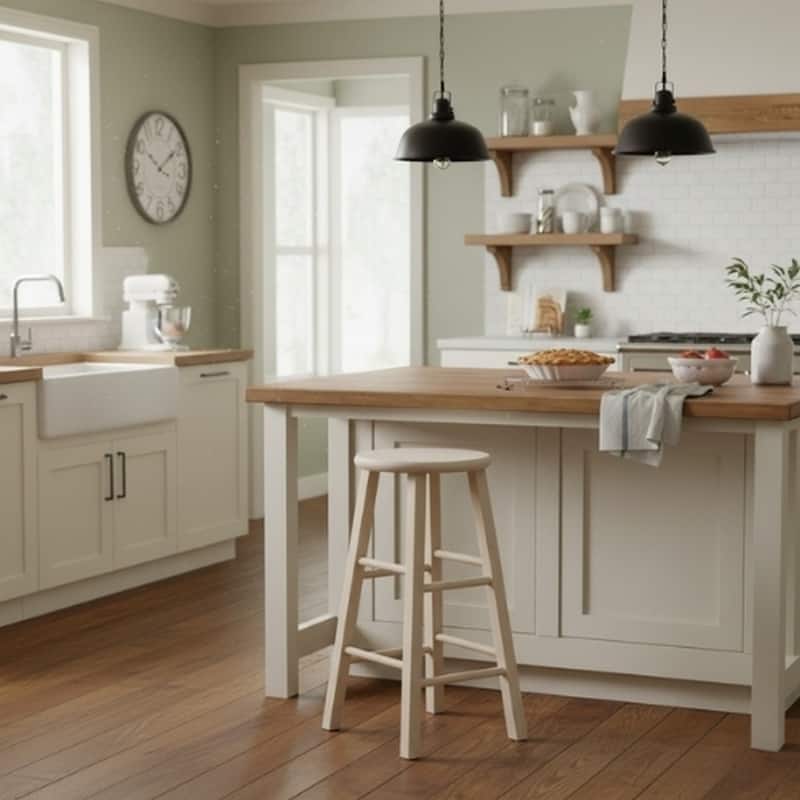 International Concepts Unfinished Round Top Stool