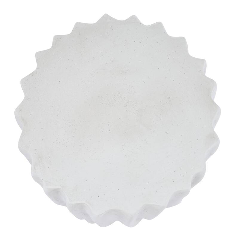 Christopher Knight Home - Ames 18.11"H Outdoor Modern Drum Shape MGO Side Table with Ribbed Surface Textured, Fully Assembled