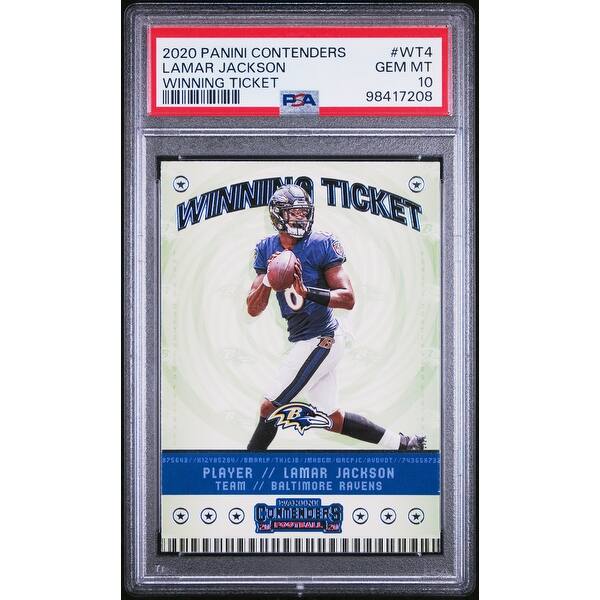 Lamar Jackson 2020 Panini Contenders Winning Ticket Card #WT4 Graded PSA 10 - 8' x 11' - Bed Bath & Beyond - 42628140 Lamar Jackson 2020 Panini Contenders Winning Ticket Card #WT4 Graded PSA 10 - 8' x 11' - Bed Bath & Beyond - 42628140