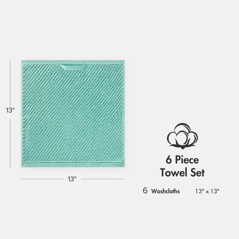 Madison Park Diagonal Ribbed Cotton Quick Dry Towel Set