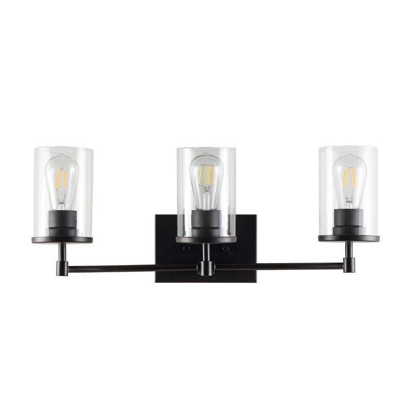 SAFAVIEH Lighting Shruti 3 Light Wall Sconce - 23.3" x 6" x 9" - Oil Rubbed Bronze/Clear - 23Wx6Dx9H
