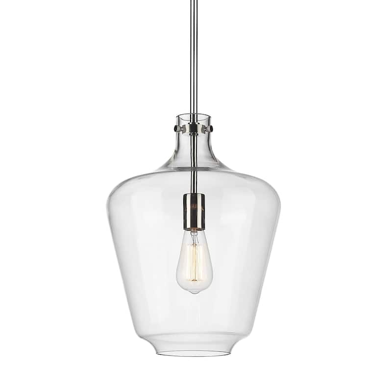 Innovations Lighting 493-1S-16-12 Norwalk Pendant Norwalk 12" Wide - Polished Nickel / Clear