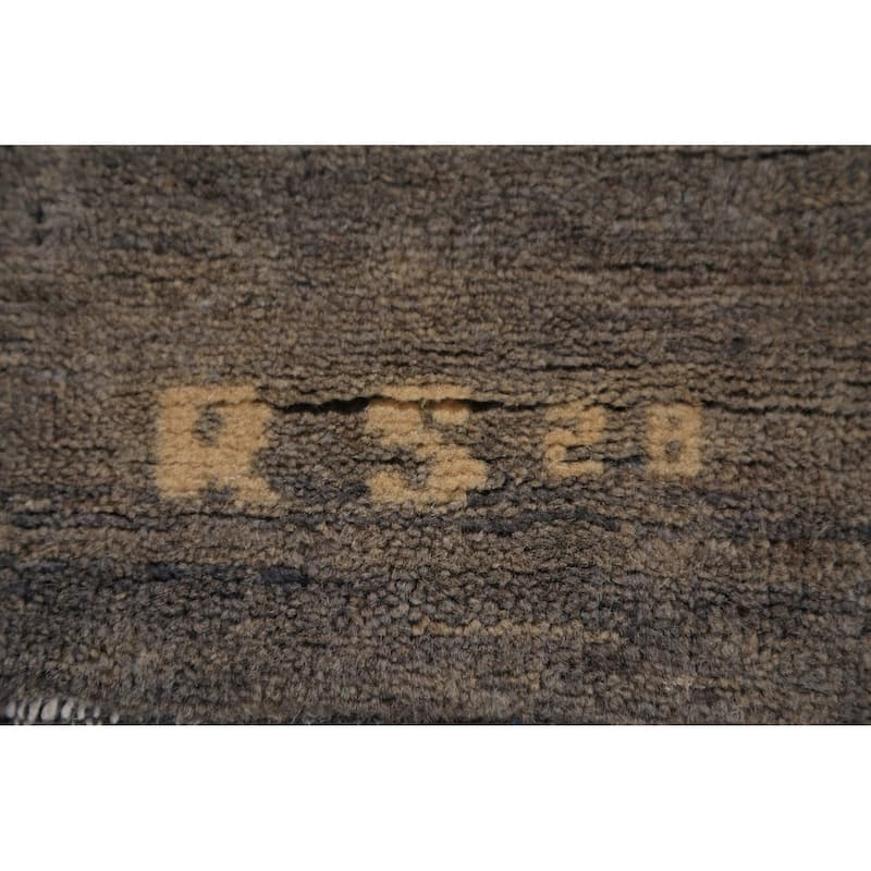 Gray & Beige Gabbeh Modern Area Rug Handmade Wool Carpet - 6'4" x 9'7"