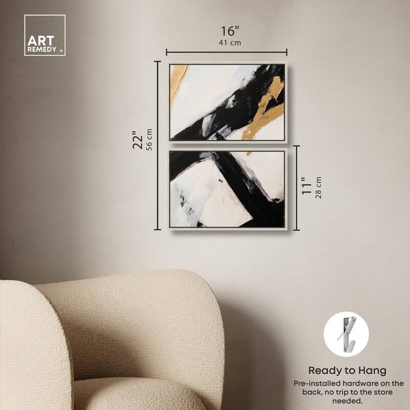Weight of Black I Canvas Set of 2 by Art Remedy