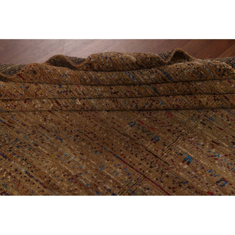 Moroccan Oriental Area Rug Handmade Jute Carpet - 9'5"x 13'4"