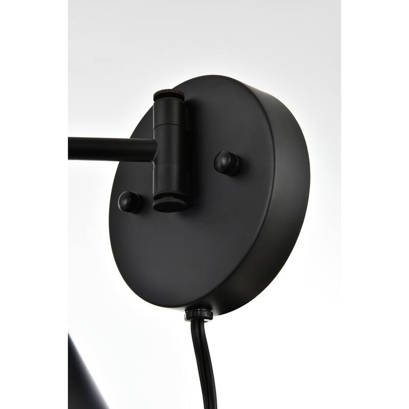Jax 1 Light Black Swing Arm Plug In Wall Sconce