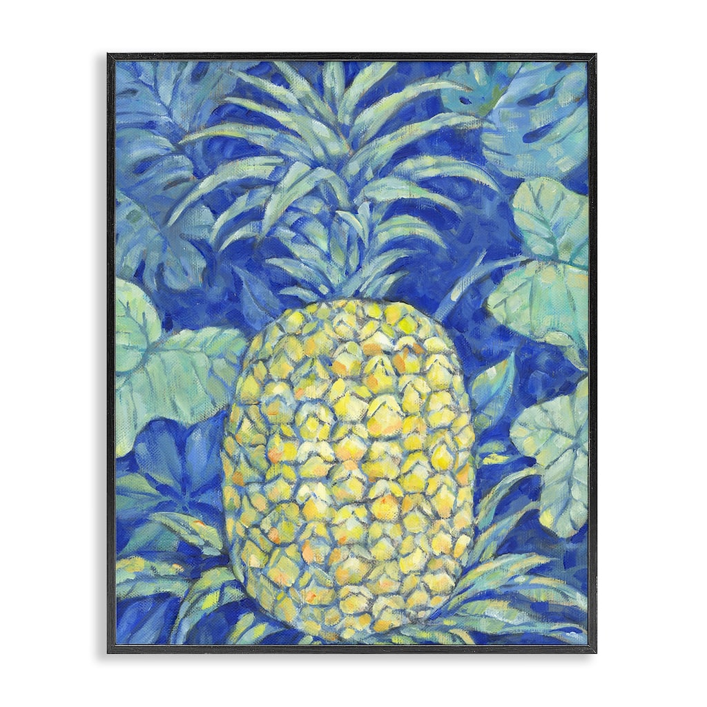 Stupell Blue Hawaii Pineapple Framed Giclee Art Design By Paul Brent