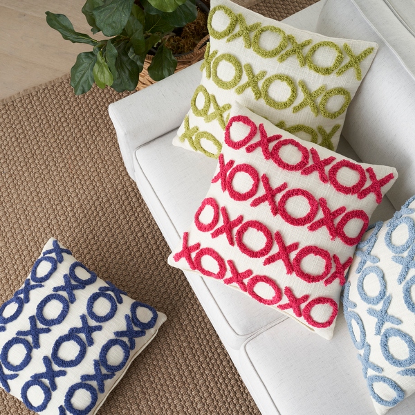 Mina Victory Life Styles Modern Textured XOXO Throw Pillow