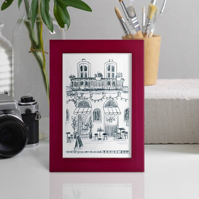 Italian Street Sketch II -Framed Print w/glass-Cherry Red
