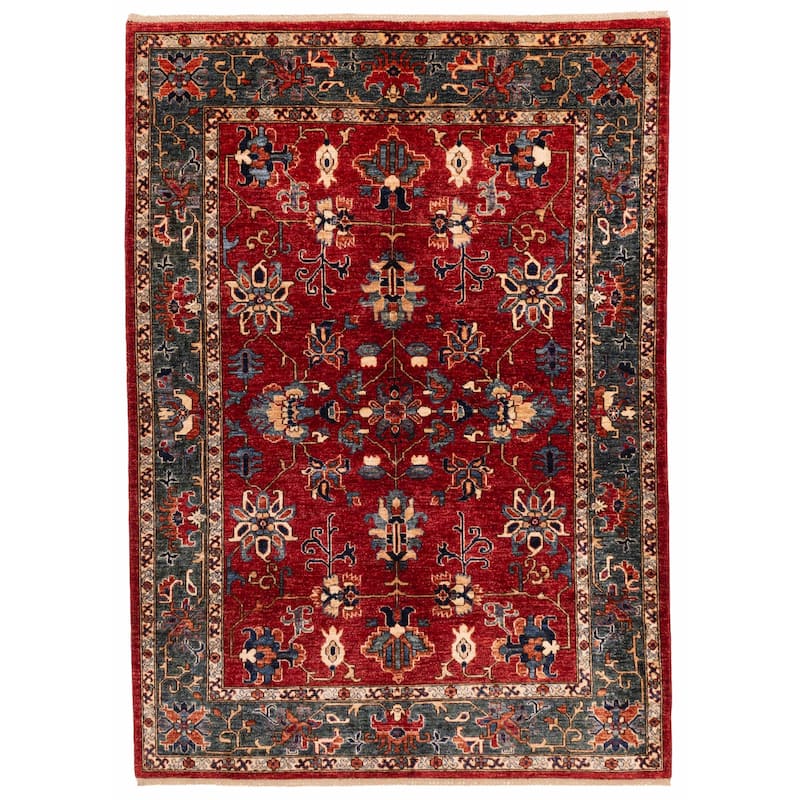 ECARPETGALLERY Hand-knotted Aryana Red Wool Rug - 5'7 x 7'7
