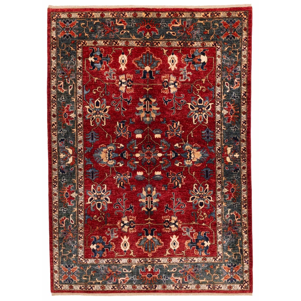 ECARPETGALLERY Hand-knotted Aryana Red Wool Rug - 5'7 x 7'7