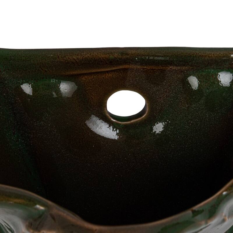 Embossed Stoneware Wall Vase Planter
